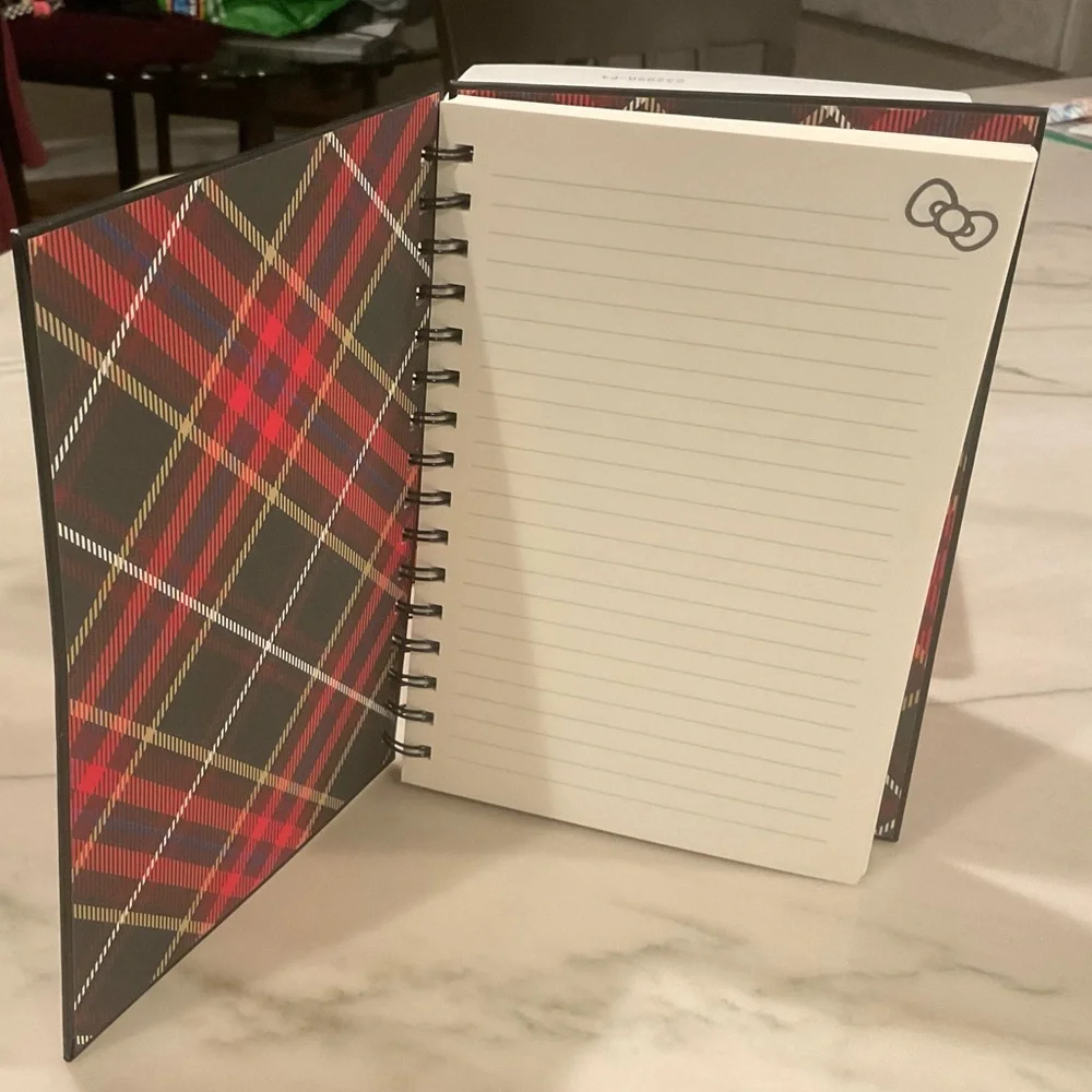 Hello Kitty Plaid Spiral Notebook NWT
